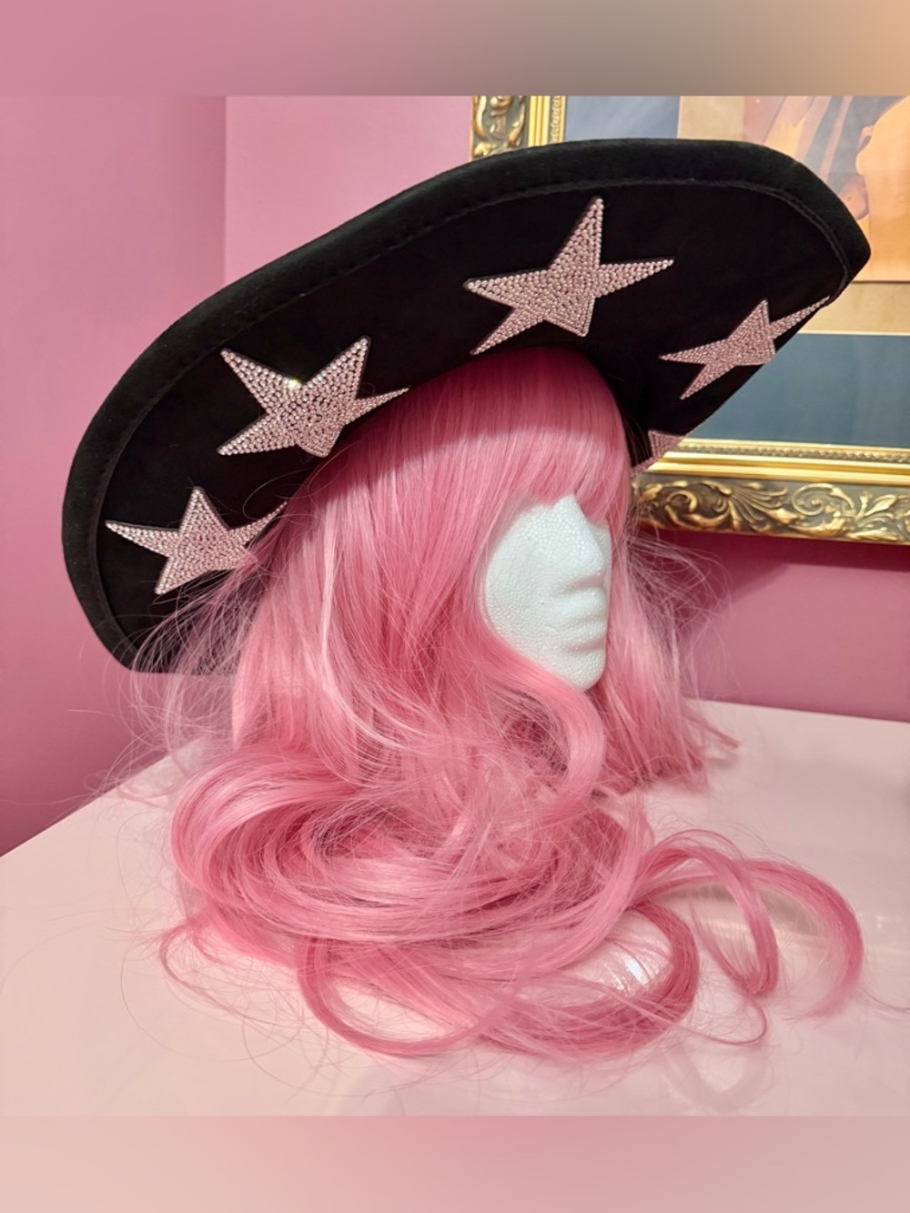 Black Rhinestone Star Cowboy Hat & Fringe Bandana